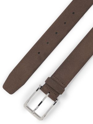 Gürtel aus Veloursleder mit polierter Metallschließe