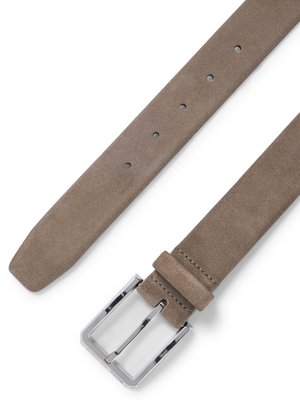 Gürtel aus Veloursleder mit polierter Metallschließe