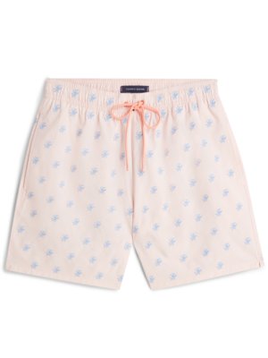 Badeshorts in Seersucker-Qualität mit Monogramm-Stickerei