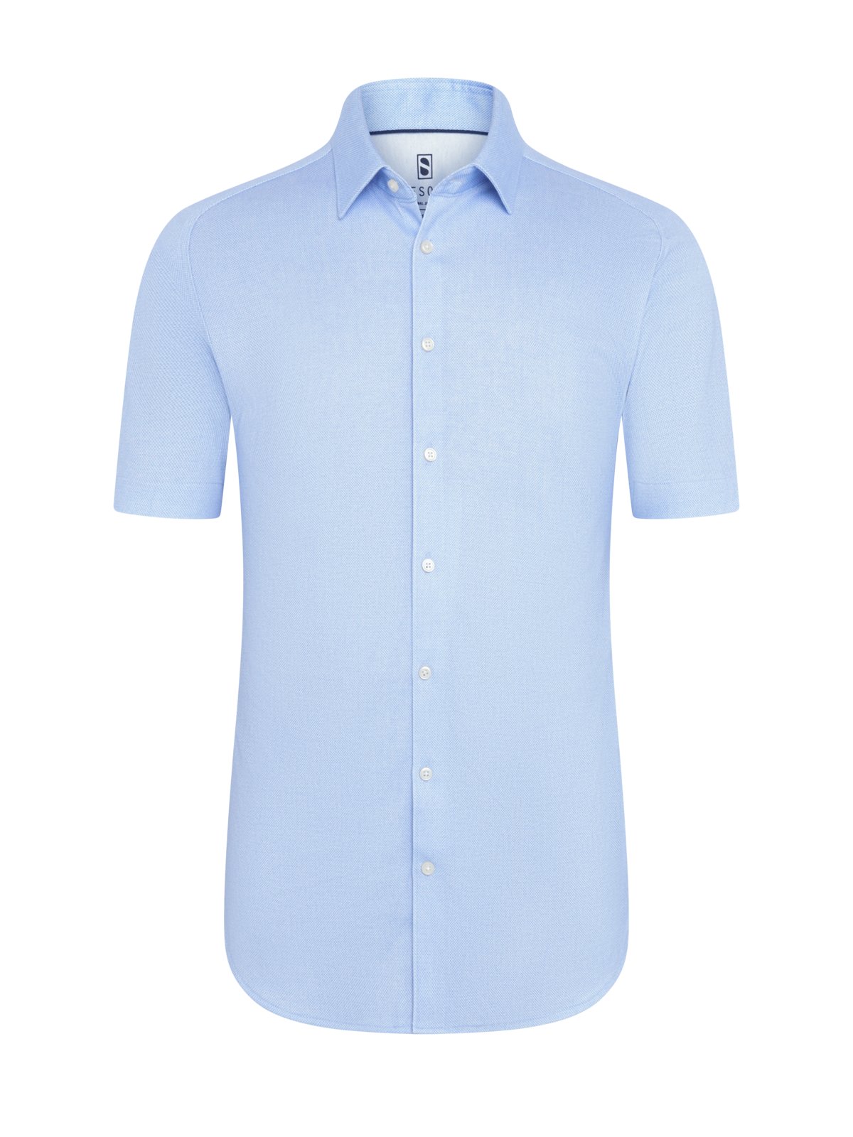 Desoto Jersey-Kurzarmhemd in Oxford-Struktur mit Kentkragen, Slim in XL