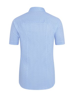 Jersey-Kurzarmhemd mit Kleinmuster und Kentkragen, Slim