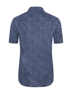 Gemustertes Jersey-Kurzarmhemd mit Kentkragen, Slim