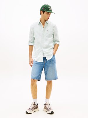 Oxfordhemd aus Baumwolle mit Streifenmuster, Regular Fit