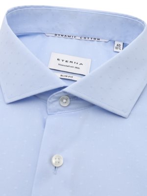 Unifarbenes Hemd aus Dynamic Cotton mit Kentkragen, Slim Fit