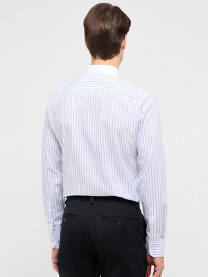 Baumwollhemd mit Streifen und Kontrastkragen, Slim Fit
