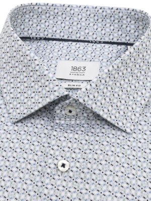 Gemustertes Hemd aus Baumwolle mit Kentragen, Slim Fit