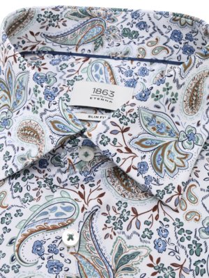 Blickdichtes Hemd aus Baumwolle mit Paisley-Muster, Slim Fit