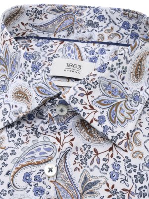 Blickdichtes Hemd aus Baumwolle mit Paisley-Muster, Slim Fit