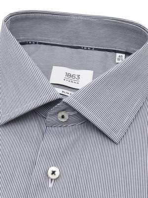Bügelfreies Hemd aus Baumwolle mit Fineliner-Streifen, Slim Fit