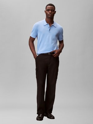 Strick-Poloshirt aus Baumwolle mit Label-Stickerei, Regular Fit