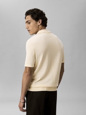 Strick-Poloshirt aus Baumwolle mit Label-Stickerei, Regular Fit