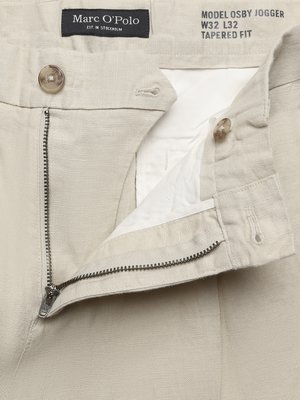 Leinenhose mit Bundfalte, Tapered Fit