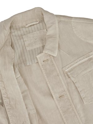 Leichtes Fieldjacket aus einem Leinen-Mix mit Stretch, Garment Dyed