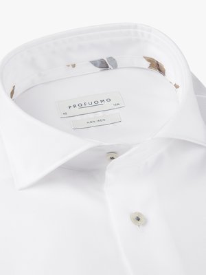 Bügelfreies Baumwollhemd mit Haifischkragen, Slim Fit