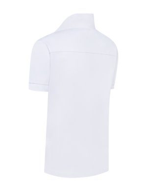 Unifarbenes Piqué-Poloshirt mit gesticktem Logo auf der Brust