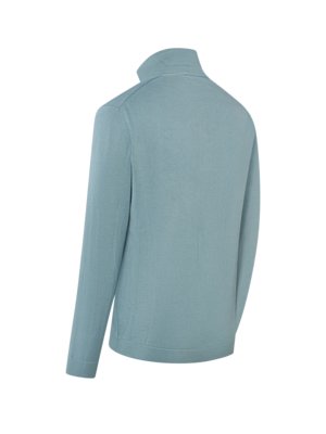 Softes Langarm Strick-Poloshirt aus feiner Giza-Baumwolle