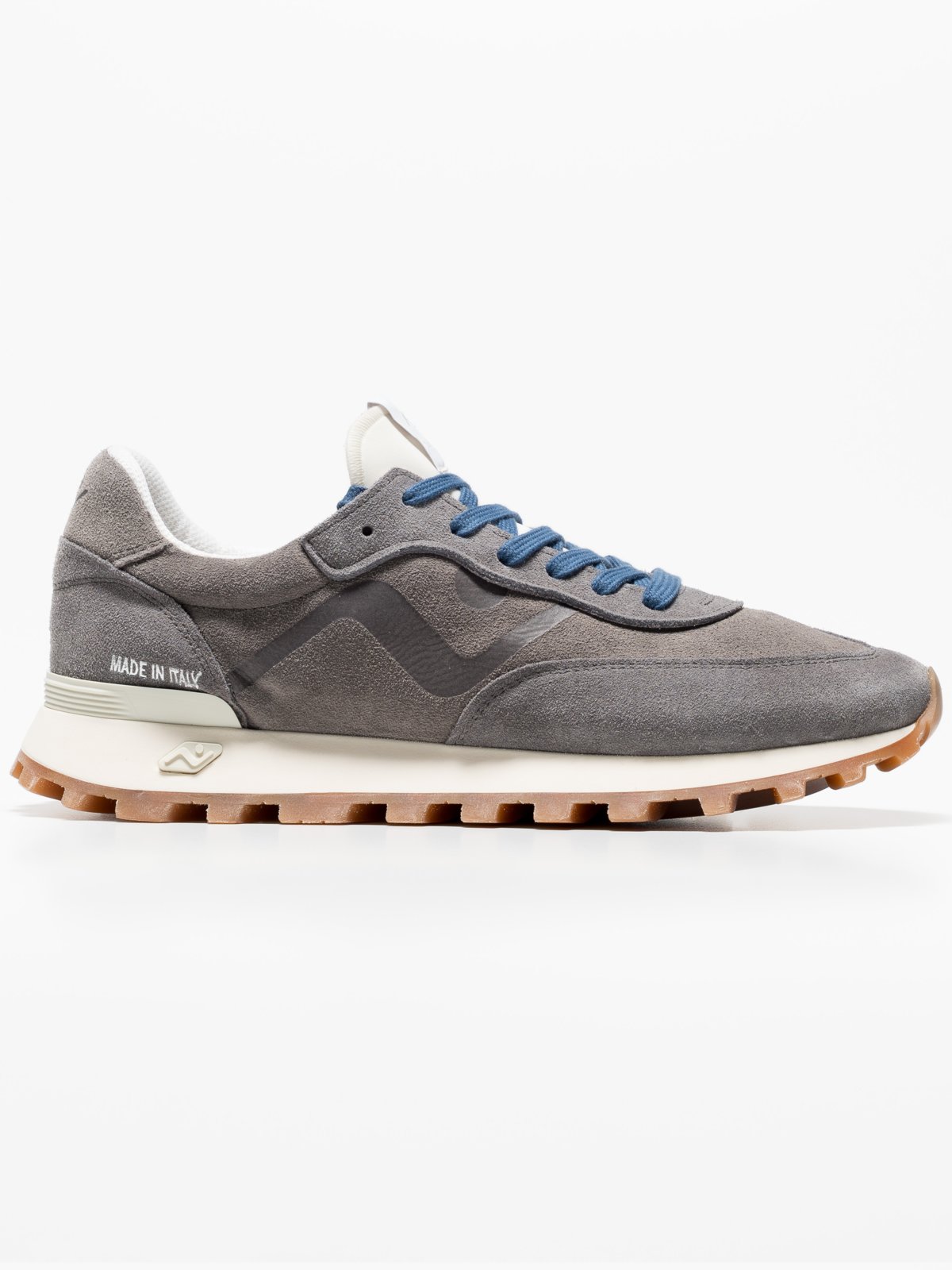 No Map Society Runner-Sneaker aus weichem Veloursleder mit Kontrast-Details in 44