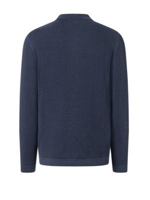Strickjacke mit Polokragen und Struktur
