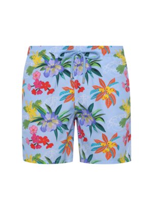 Schnelltrocknende Badeshorts mit floralem Print