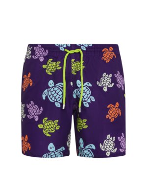 Schnelltrocknende Badeshorts mit Turtle-Print