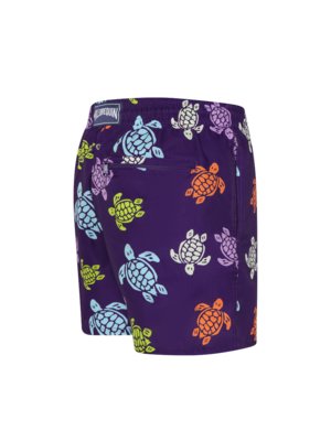 Schnelltrocknende Badeshorts mit Turtle-Print