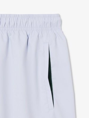 Unifarbene Badeshorts mit Krokodil-Aufnäher