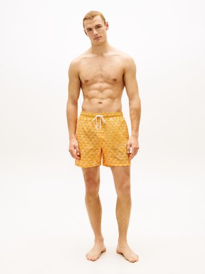 Schnelltrocknende Badeshorts mit Monogramm-Print