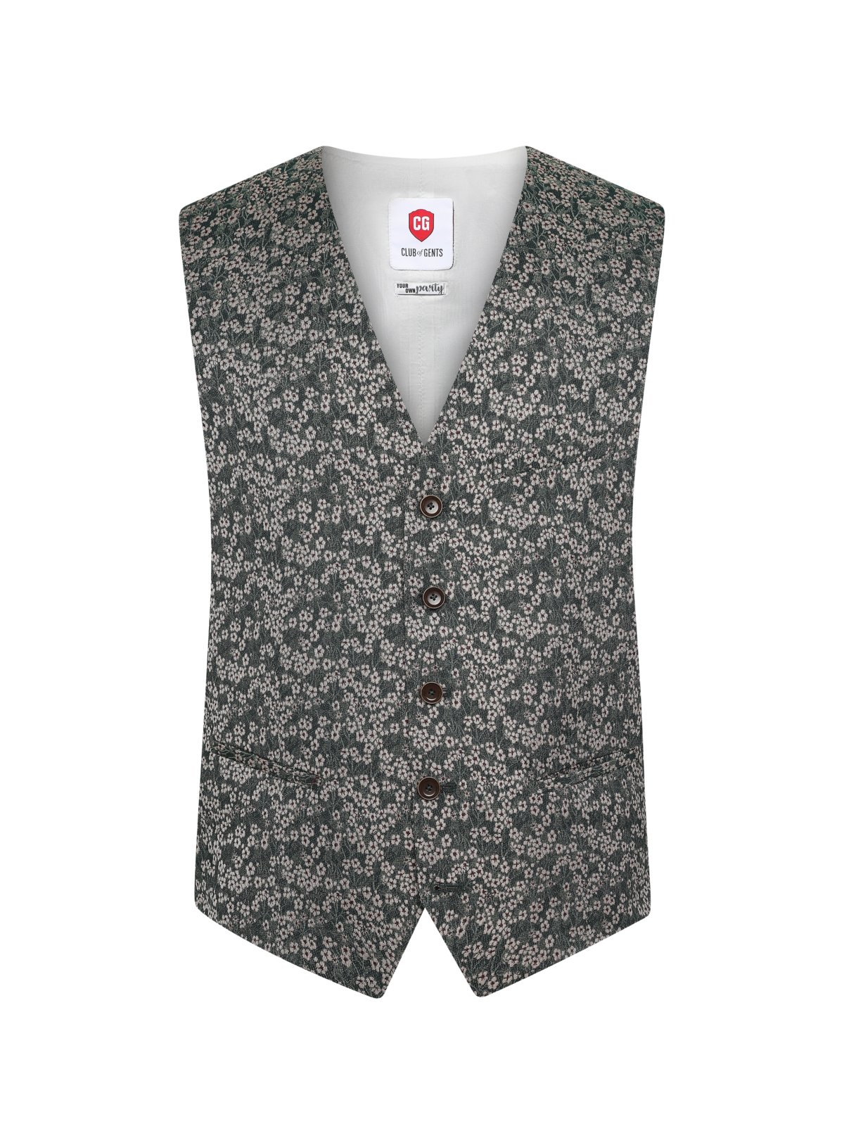 Carl Gross Festliche Anzugweste mit floralem Print in 52