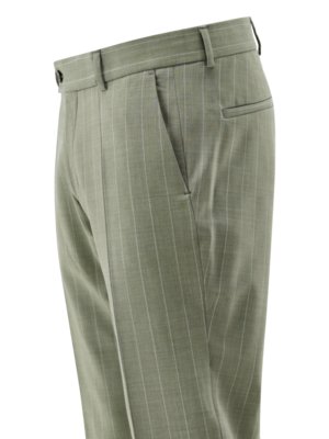 Hose Primo aus Schurwolle mit Stretch und Nadelstreifen, Slim