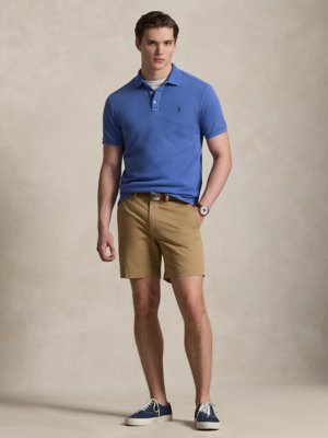 Sweat-Poloshirt aus einem Baumwoll-Mix mit Logo-Stickerei