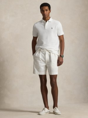 Sweat-Poloshirt aus einem Baumwoll-Mix mit Logo-Stickerei