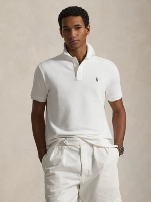 Sweat-Poloshirt aus einem Baumwoll-Mix mit Logo-Stickerei