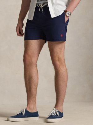 Unifarbene Badehose mit Pony-Stickerei