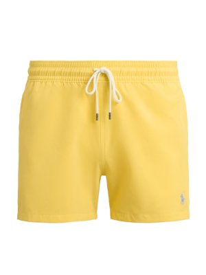 Unifarbene Badehose mit Pony-Stickerei