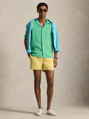 Unifarbene Badehose mit Pony-Stickerei