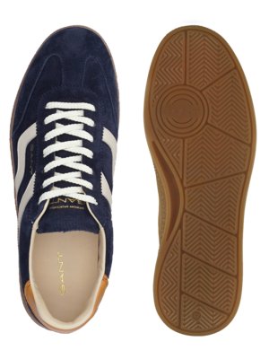 Sneaker Cuzmo aus Veloursleder mit Aufnähern und Label-Schriftzug