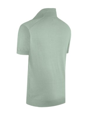 Unifarbenes Poloshirt aus Baumwolle mit gerippten Bündchen