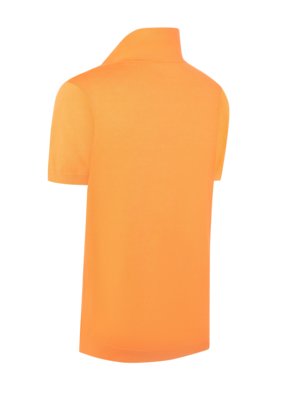 Unifarbenes Poloshirt aus Baumwolle mit gerippten Bündchen