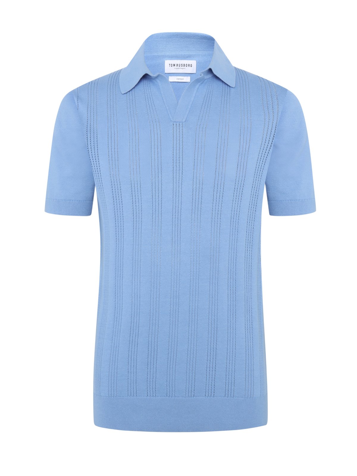 Tom Rusborg Poloshirt aus Baumwolle mit Variokragen und Streifenstrutkur in XXL