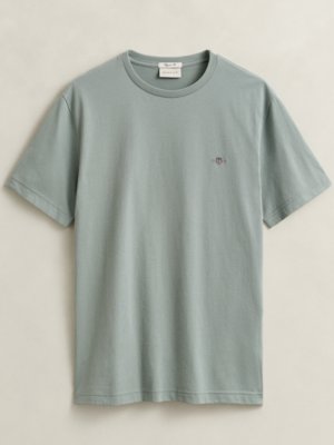 Leichtes T-Shirt mit Logo-Stickerei, Regular Fit