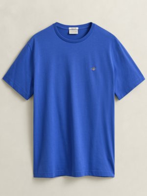 Leichtes T-Shirt mit Logo-Stickerei, Regular Fit