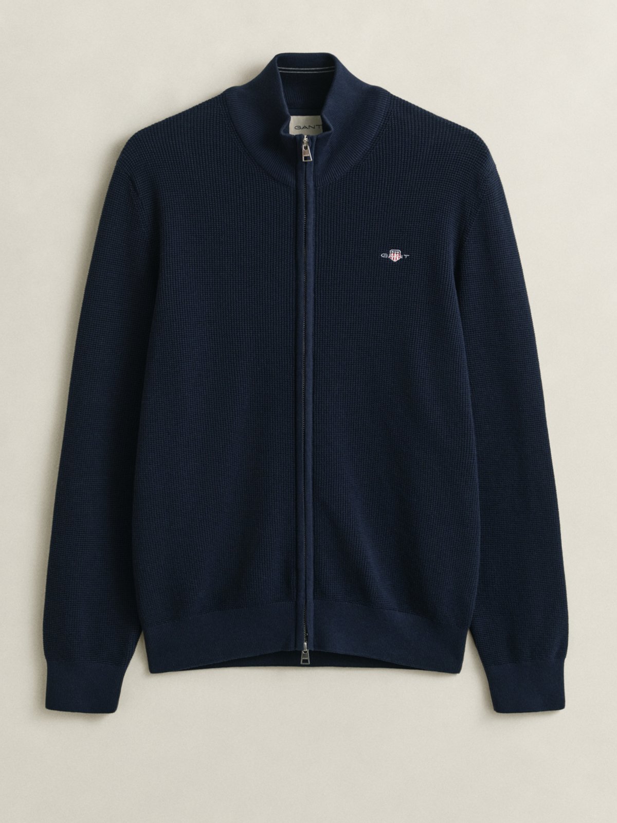 Gant Cardigan aus Baumwolle mit Zip mit Logo-Stickerei in XL