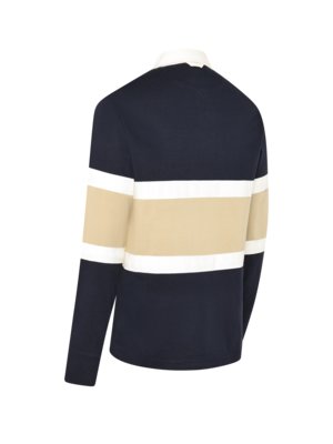 Rugbyshirt mit Blockstreifen und kleinem Flag-Aufnäher