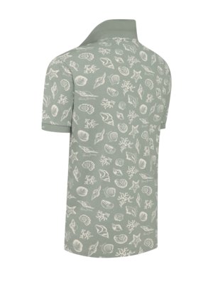 Strukturiertes Poloshirt mit maritimen Motiven