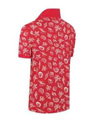 Strukturiertes Poloshirt mit maritimen Motiven