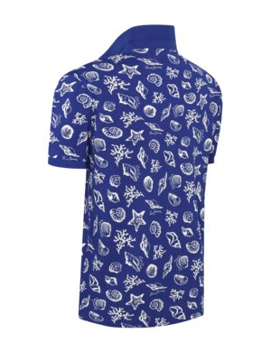 Strukturiertes Poloshirt mit maritimen Motiven