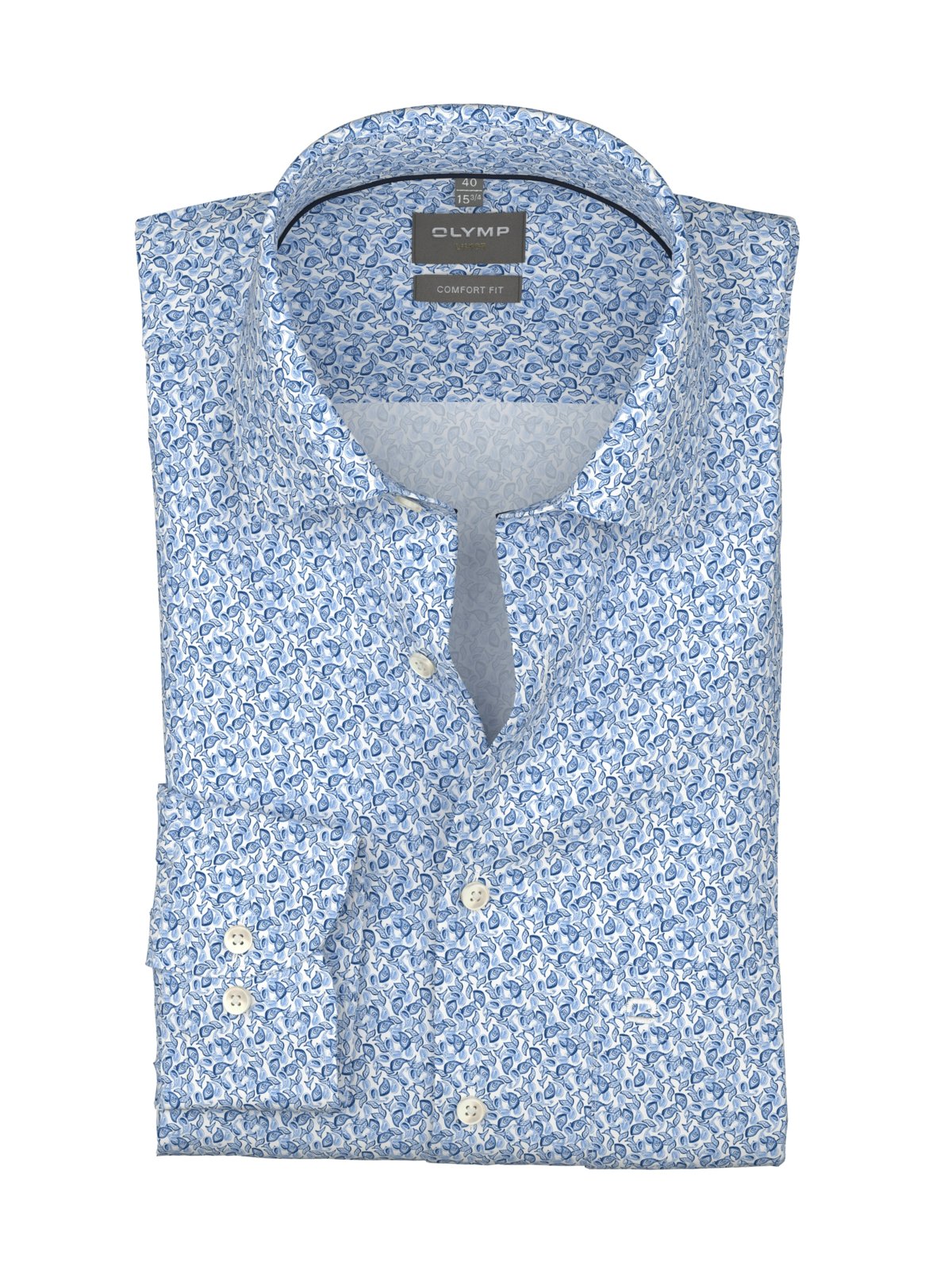 OLYMP Luxor, Comfort Fit, Hemd aus Baumwolle mit Print in 44
