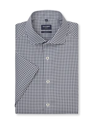 Luxor, Modern Fit, gemustertes Kurzarmhemd mit Haifischkragen