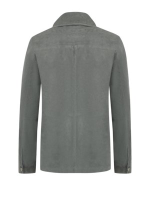 Leichtes Leder-Overshirt mit Resortkragen