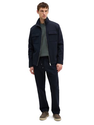 Jersey-Overshirt aus Bio-Baumwoll mit Zip, Regular Fit